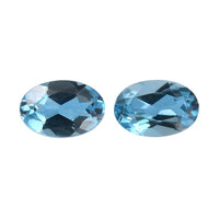 Set of 2 AA Swiss Blue Topaz (Oval 6x4 mm) 0.89 ctw
