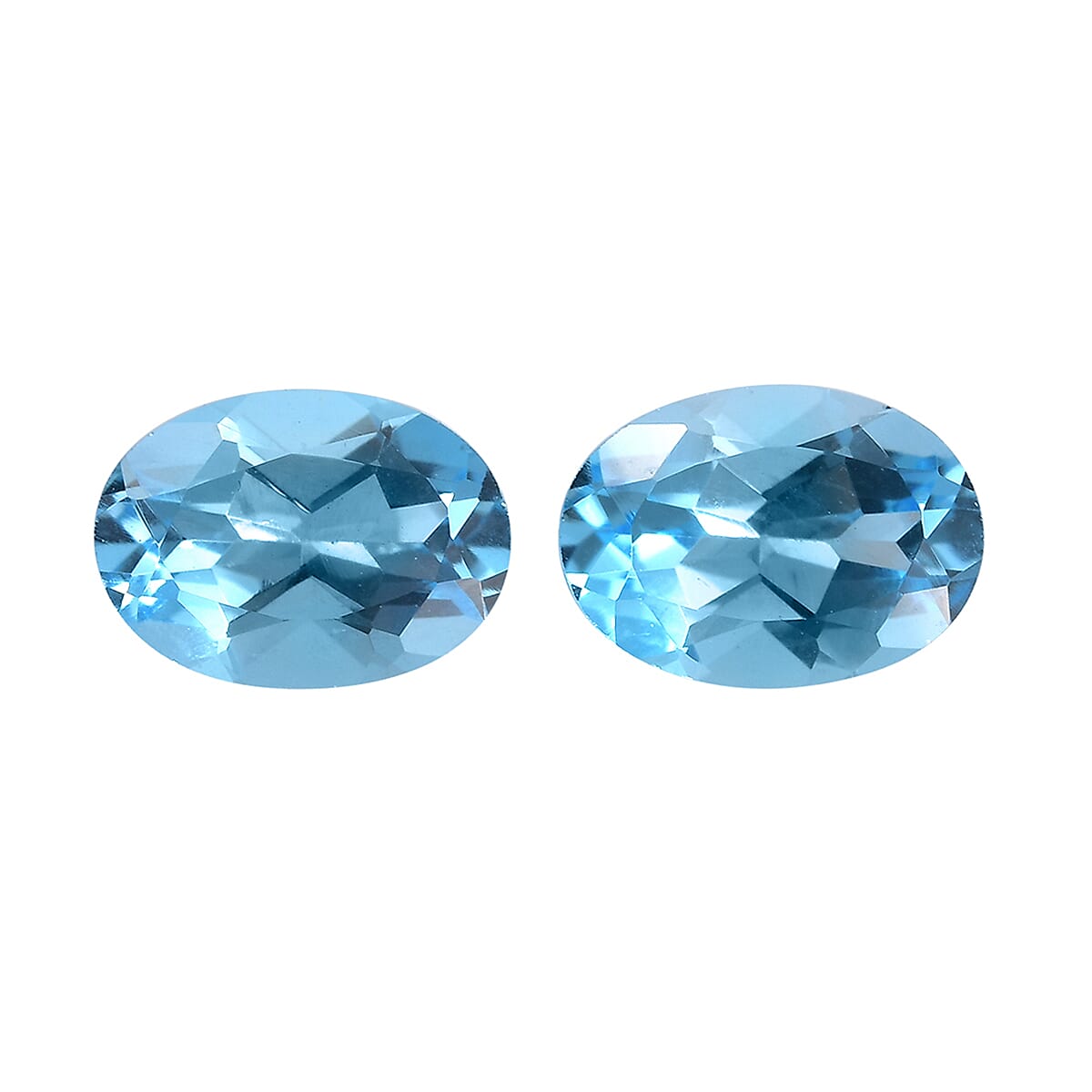 Set of 2 AA Swiss Blue Topaz (Oval 7x5 mm) 1.67 ctw