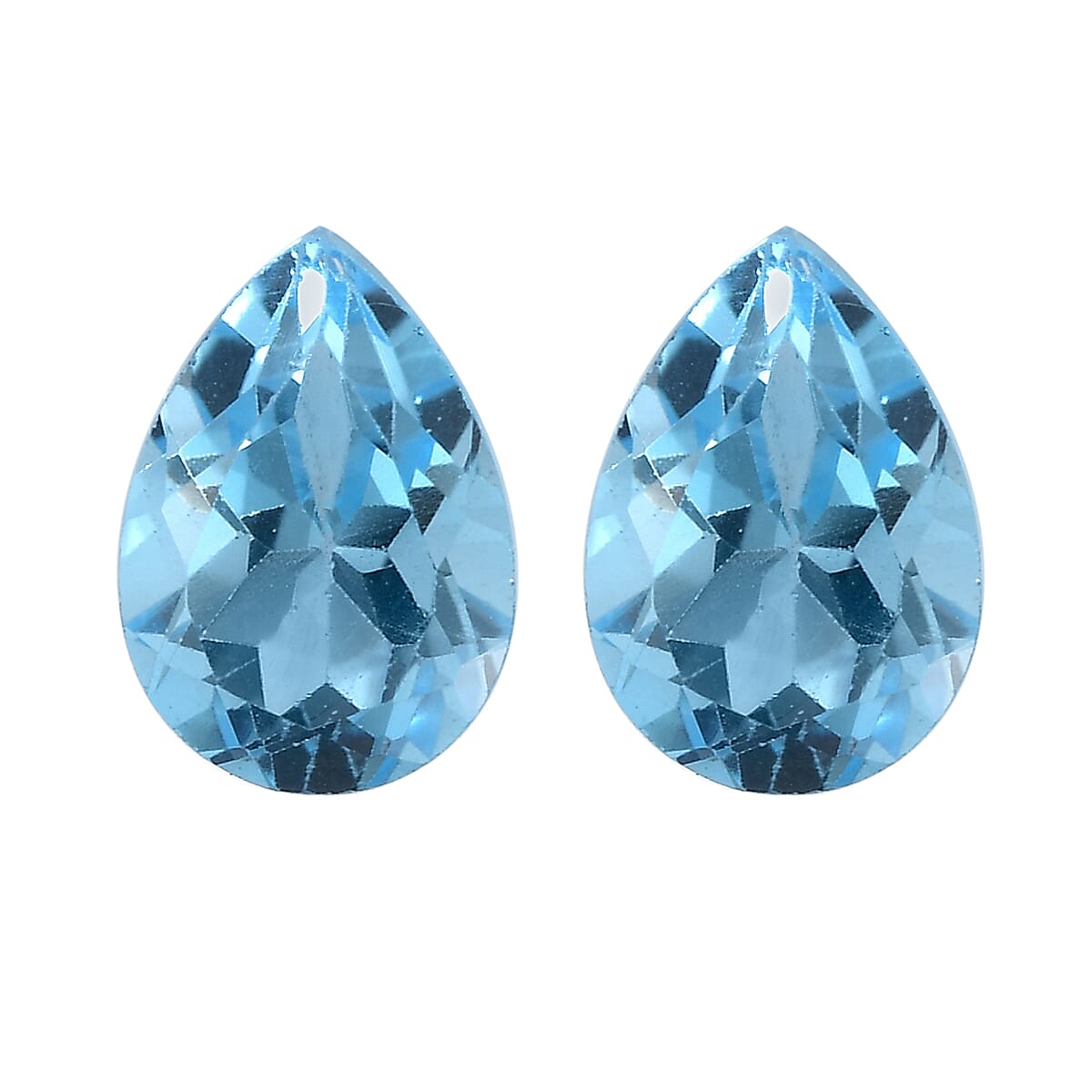Set of 2 Swiss Blue Topaz (Pear 7x5 mm) 1.49 ctw