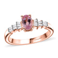 Narsipatnam Pink Spinel, Diamond Ring in 18K Vermeil RG Over Sterling Silver (Size 10.0) 0.60 ctw - Sticky add to cart bar