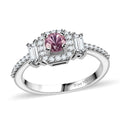Narsipatnam Pink Spinel and White Zircon Ring in Rhodium Over Sterling Silver (Size 10.0) 0.85 ctw - Sticky add to cart bar