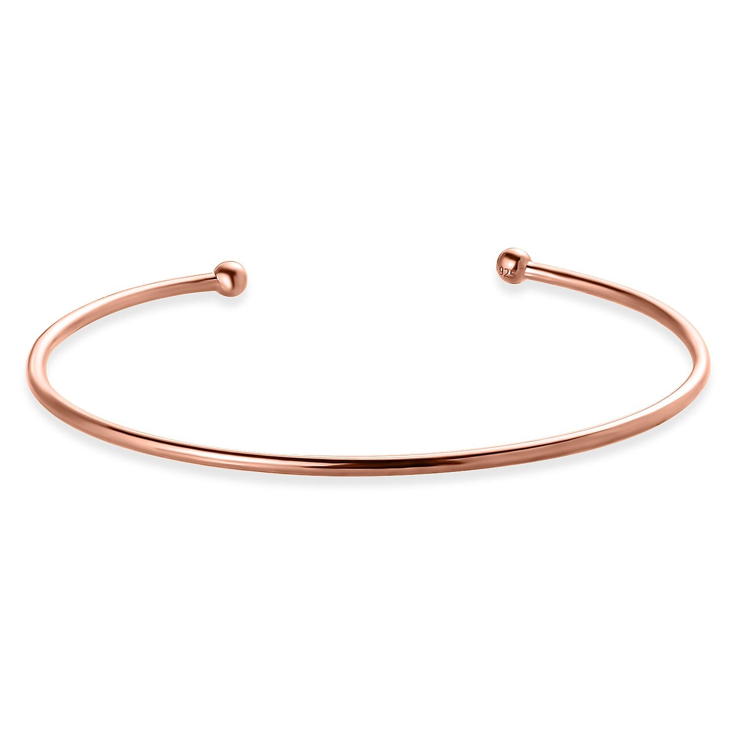 18K Vermeil RG Over Sterling Silver Cuff Bracelet (7.25 In) (2.75 g)