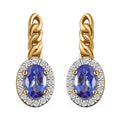 Luxoro Premium Tanzanite and Moissanite 1.15 ctw Earrings in 10K Yellow Gold - Sticky add to cart bar