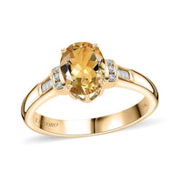 Certified & Appraised Luxoro 10K Yellow Gold AAA Brazilian Heliodor, Diamond (G-H, I2-I3) Ring (Size 10.0) 1.60 ctw