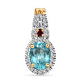 Luxoro Premium Madagascar Paraiba Apatite and Rubellite, G-H I2 Diamond 1.60 ctw Pendant without Chain in 10K Yellow Gold - Sticky add to cart bar