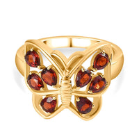 Mozambique Garnet Ring in 18K Vermeil YG Over Sterling Silver (Size 8.0) 1.60 ctw