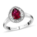 RHAPSODY 950 Platinum AAAA Ouro Fino Rubellite and E-F VS Diamond Halo Ring (Size 6.0) 5.85 Grams 1.25 ctw - Sticky add to cart bar
