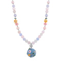 Mangoro Aquamarine and Multi Gemstone 196.90 ctw Floral Beaded Necklace in Rhodium Over Sterling Silver 18-20 Inches - Sticky add to cart bar
