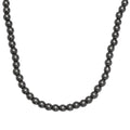 Hematite Beaded Necklace 20 Inches in Rhodium Over Sterling Silver 221.00 ctw - Sticky add to cart bar