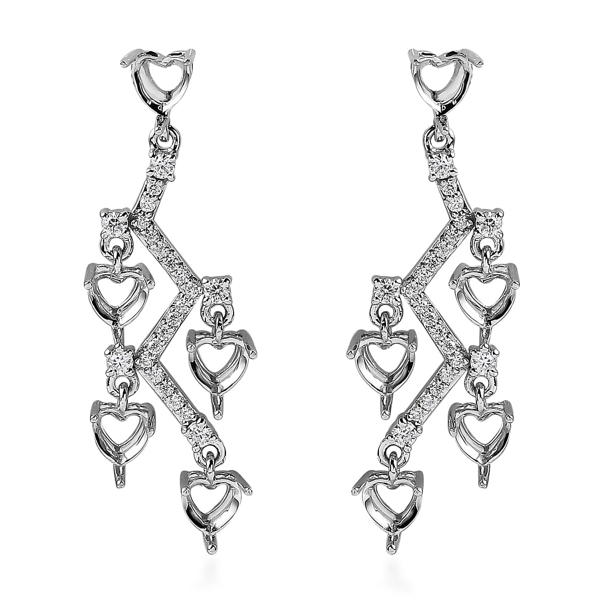 10K White Gold Moissanite Earrings 0.75 ctw