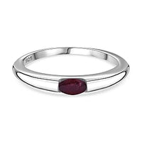 African Ruby 0.34 ctw Ring in Rhodium Over Sterling Silver (Size 10)