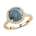 Luxoro 10K Yellow Gold Blue Diamond and G-H I3 Diamond Ring (Size 8.5) 3.50 ctw - Sticky add to cart bar