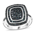 Blue Diamond 1.00 ctw Ring in Rhodium Over Sterling Silver (Size 10.0) - Sticky add to cart bar