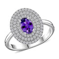 Certified & Appraised Rhapsody 950 Platinum AAAA Madagascar Purple Sapphire and E-F VS Diamond Ring 7.30 Grams 1.30 ctw - Sticky add to cart bar