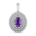 Certified & Appraised Rhapsody 950 Platinum AAAA Madagascar Purple Sapphire and E-F VS Diamond Pendant 1.30 ctw - Sticky add to cart bar