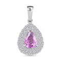 Certified & Appraised Rhapsody 950 Platinum AAAA Madagascar Purple Sapphire and E-F VS Diamond Cocktail Pendant without Chain 1.10 ctw - Sticky add to cart bar