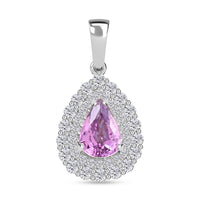 Certified & Appraised Rhapsody 950 Platinum AAAA Madagascar Purple Sapphire and E-F VS Diamond Cocktail Pendant without Chain 1.10 ctw