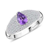 Certified & Appraised Rhapsody 950 Platinum AAAA Madagascar Purple Sapphire and E-F VS Diamond Ring (Size 10.0) 6.10 Grams 1.25 ctw