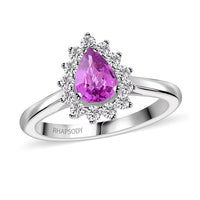 TLV Certified & Appraised Rhapsody 950 Platinum AAAA Madagascar Purple Sapphire, Diamond (E-F, VS) (0.29 cts) Ring (Size 10.0) (5.40 g) 1.00 ctw