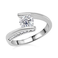 Moissanite 0.97 ctw Ring in Rhodium Over Sterling Silver (Size 10)
