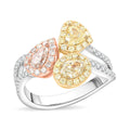Modani 14K Yellow, White and Rose Gold Natural Pink, Yellow and White Diamond (SI2-SI3) Ring (Size 10.0) (Del. in 10-12 Days) 1.50 ctw - Sticky add to cart bar