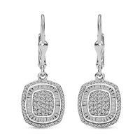 White Diamond 1.00 ctw Earrings in Rhodium Over Sterling Silver