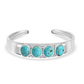 Artisan Crafted Sierra Nevada Turquoise Cuff Bracelet in Rhodium Over Sterling Silver (7.50 In) 19.50 ctw - Sticky add to cart bar