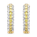 Natural Yellow and White Diamond Hoop Earrings in Vermeil Yellow Gold Over Sterling Silver 1.00 ctw - Sticky add to cart bar