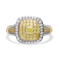 Luxoro 10K Yellow Gold Natural Yellow and Diamond (I1-I2) Ring (Size 6.0) 1.00 ctw