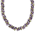 D'Joy Multi Gemstone 87.25 ctw Plum Blossom Necklace 18 Inches in Platinum Over Sterling Silver - Sticky add to cart bar
