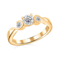 Moissanite 0.70 ctw Ring in Vermeil Yellow Gold Over Sterling Silver (Size 5.5)