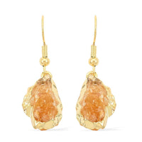 Citrine Earrings in Goldtone 19.00 ctw