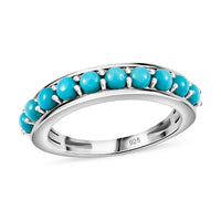 Sleeping Beauty Turquoise 0.70 ctw Ring in Rhodium Over Sterling Silver (Size 10.0)