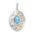 Premium Ethiopian Welo Opal 1.00 ctw Pendant without Chain in 18K Vermeil YG and Rhodium Over Sterling Silver - Sticky add to cart bar