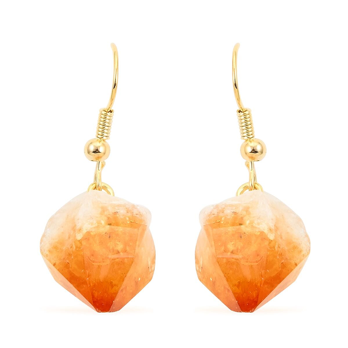 Citrine Earrings in Goldtone 15.00 ctw