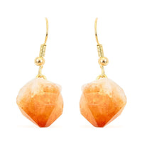 Citrine Earrings in Goldtone 15.00 ctw