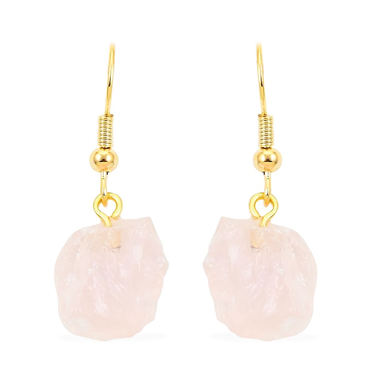 Colors of Brazil Rose Quartz Earrings in Goldtone 16.00 ctw