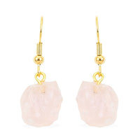Colors of Brazil Rose Quartz Earrings in Goldtone 16.00 ctw