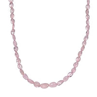 Premium Morganite 91.00 ctw Beaded Necklace in Rhodium Over Sterling Silver 18 Inches