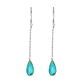 Peacock Quartz (Triplet) Drop Earrings in Rhodium Over Sterling Silver 10.00 ctw - Sticky add to cart bar