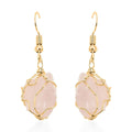 Rose Quartz Earrings in Goldtone 37.00 ctw - Sticky add to cart bar