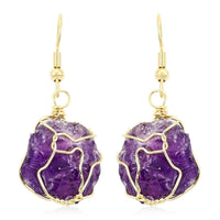 Colors of Brazil African Amethyst Earrings in Goldtone 39.00 ctw