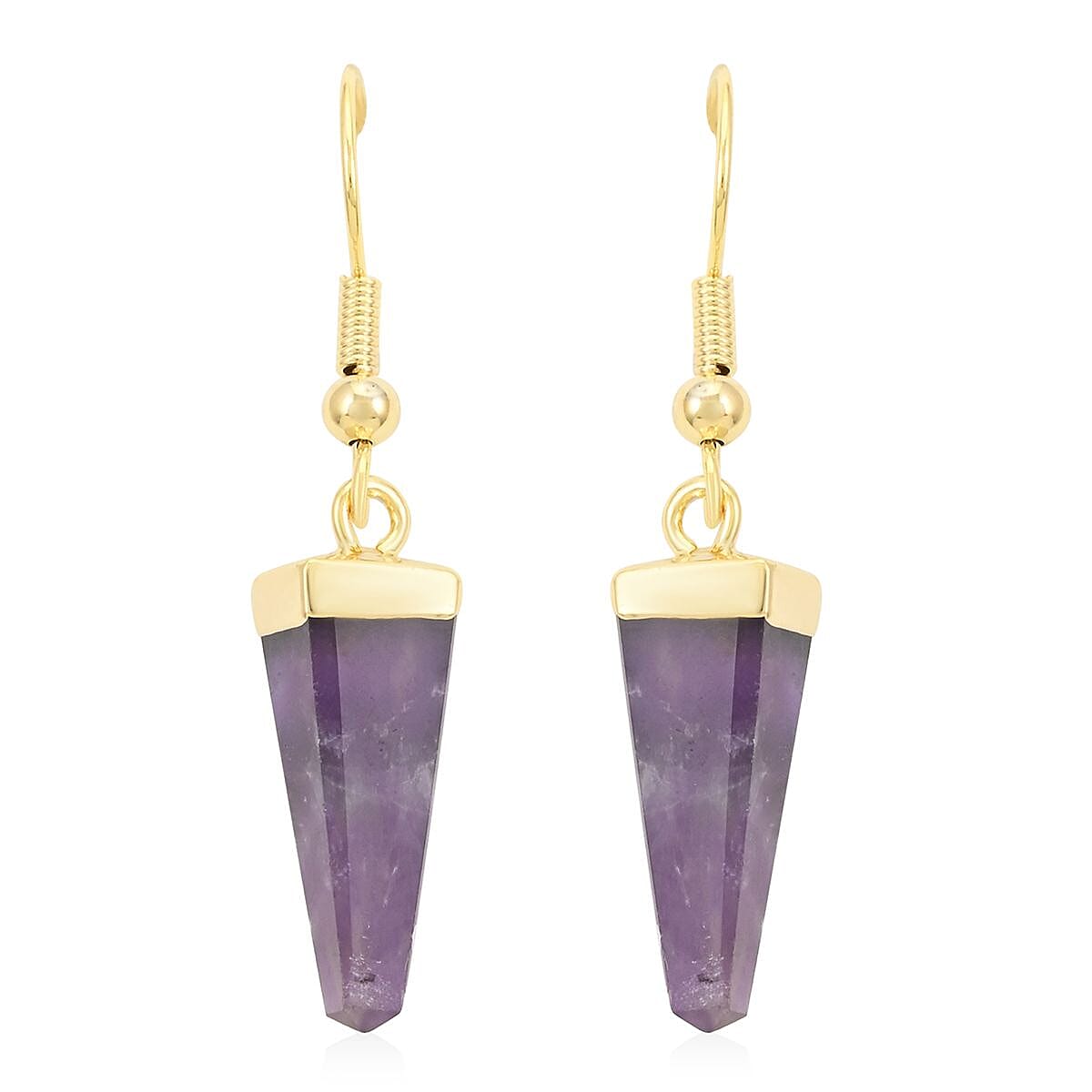 African Amethyst Earrings in Goldtone 8.00 ctw