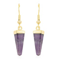 African Amethyst Earrings in Goldtone 8.00 ctw - Sticky add to cart bar