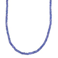 Tanzanite Beaded Necklace 18-20 Inches in Rhodium Over Sterling Silver 60.00 ctw - Sticky add to cart bar