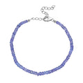 Tanzanite Beaded Bracelet in Rhodium Over Sterling Silver (7.50-9.50In) 25.00 ctw - Sticky add to cart bar