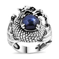 Bali Legacy Blue Star Sapphire (DF) Dragon Ring in Sterling Silver (Size 10.0) 4.20 ctw - Sticky add to cart bar