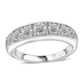 Moissanite Half Eternity Band Ring in Rhodium Over Sterling Silver 0.90 ctw - Sticky add to cart bar