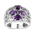 Karis African Amethyst Ring in Platinum Bond (Size 10.0) 1.75 ctw - Sticky add to cart bar