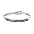 African Amethyst Bangle Bracelet in Stainless Steel (6.50 In) 3.60 ctw - Sticky add to cart bar